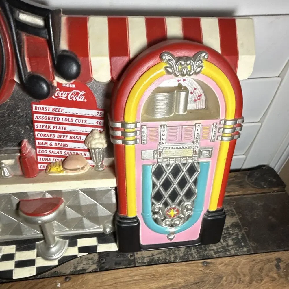 Coca-Cola Diner Wall Clock Jukebox Design 